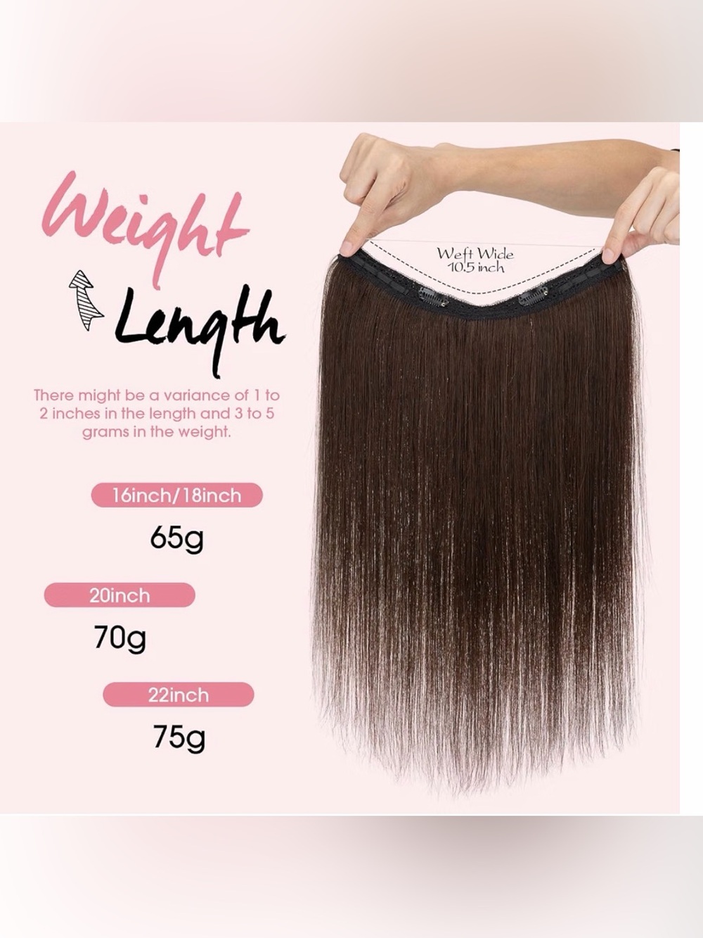 18” Dark Brown #4 Halo‎ Fishwire Clip-In Human Hair Extension 1pc #033 - Picture 4 of 14